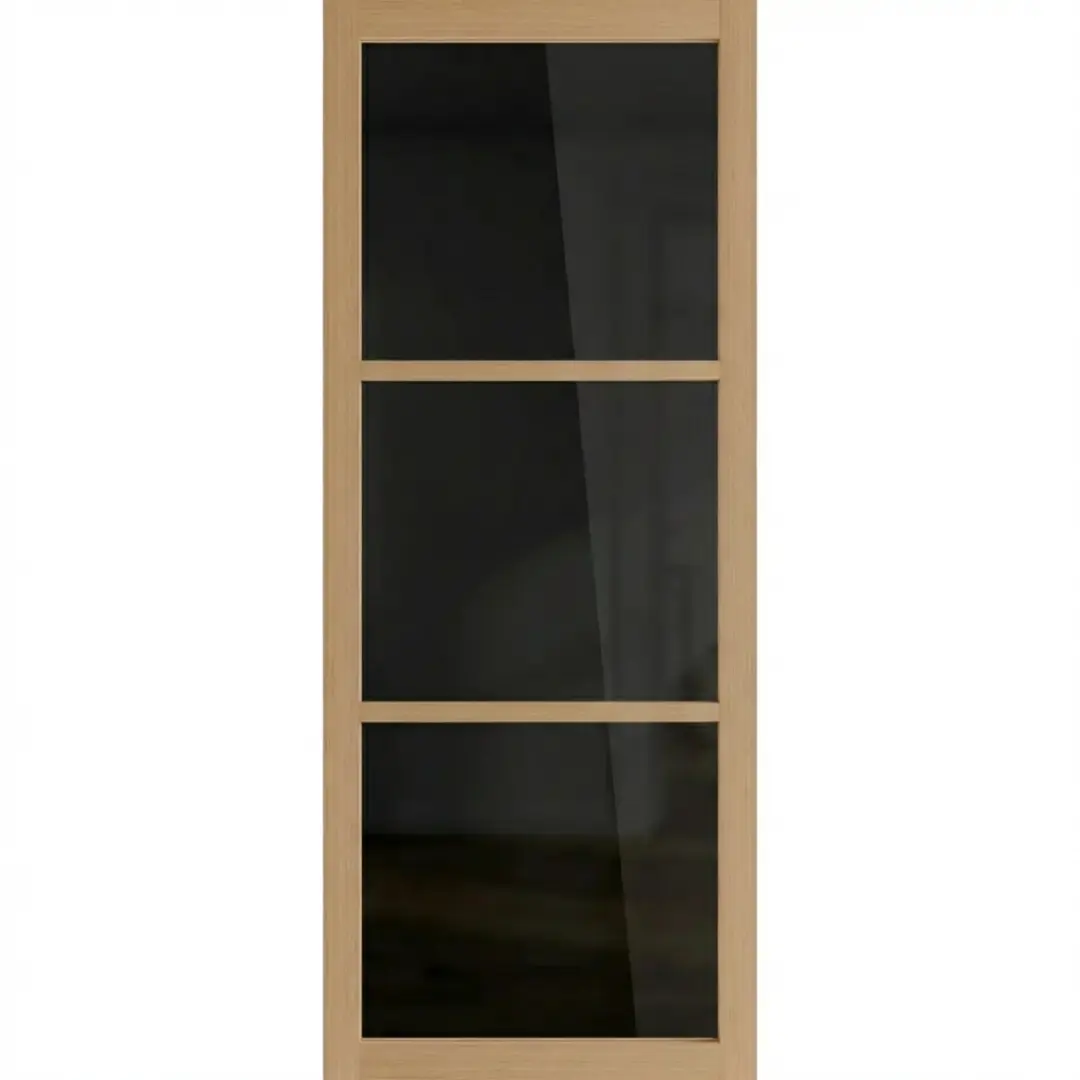 Binnendeur Weekamp WK6306 EIK-C zwart glas 80 mm (Maatwerk) — foto 1