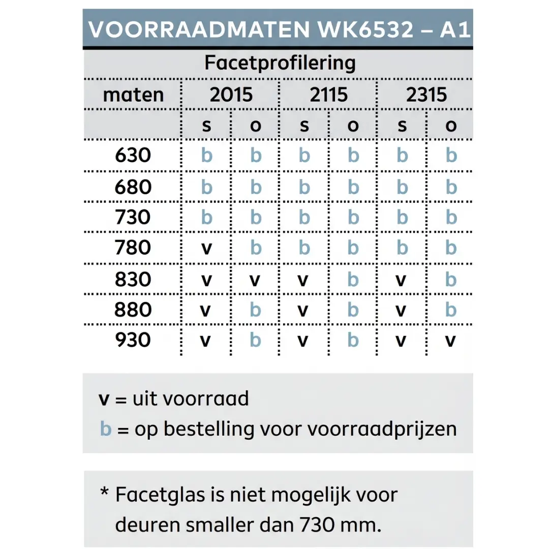 Binnendeur Weekamp WK6532-A1 Facetglas blank (Voorraad) — foto 3