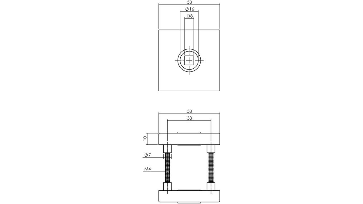 Deurkruk Jura met rozet massief verdekt 53x53x10mm met nokken PVD messing getrommeld — foto 3