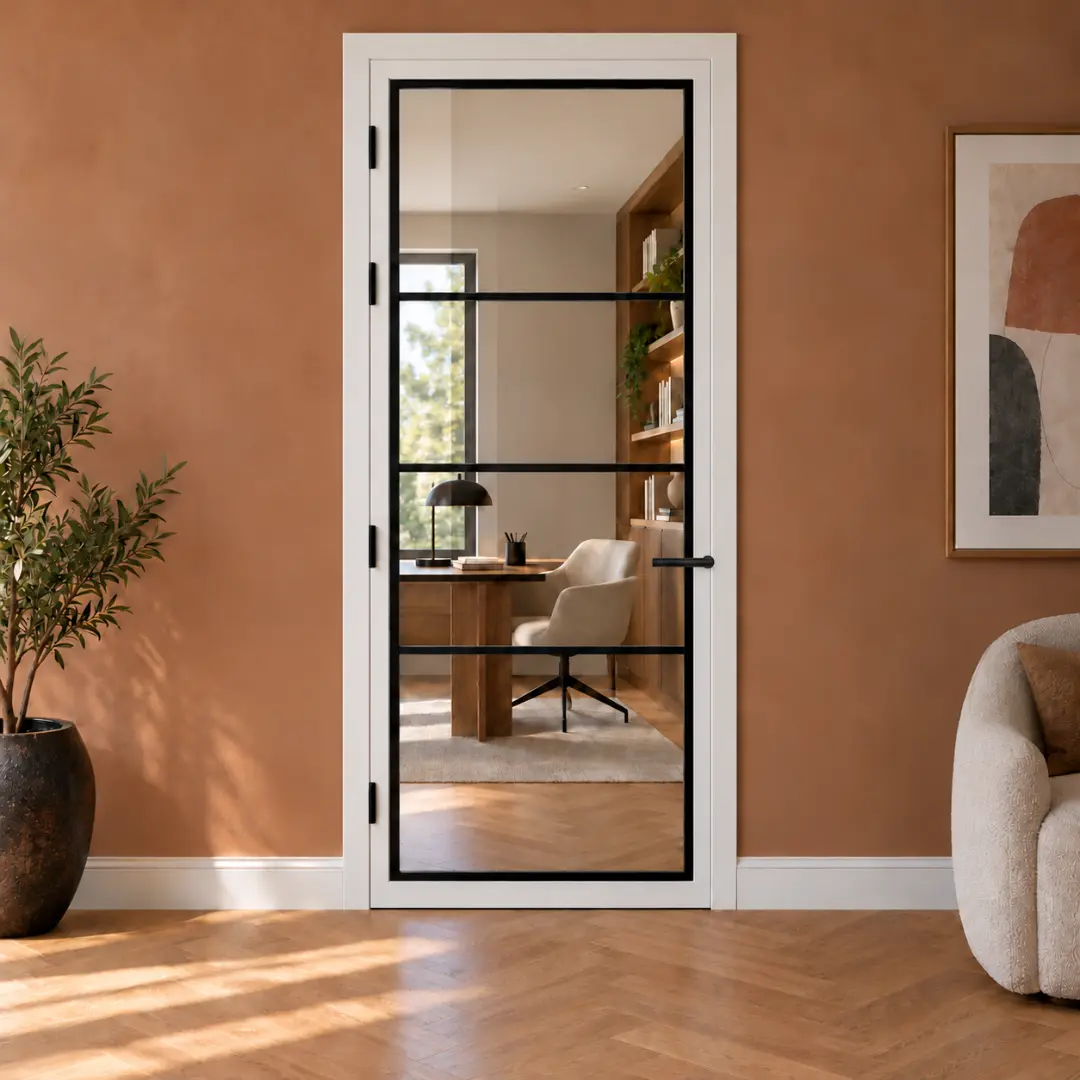 Binnendeur Svedex FM01 met zwart glaslatten - Rookglas — foto 2