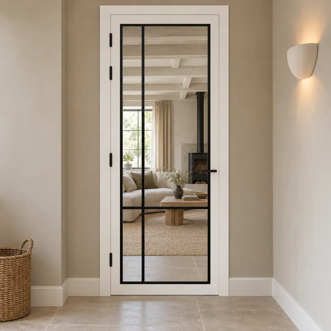 Binnendeur Svedex FM05 met zwart glaslatten - Rookglas — foto 2