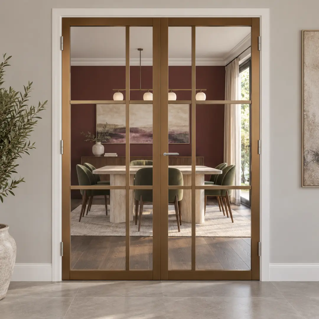 Binnendeuren Svedex NDB906 openslaande deuren Metallic brons - Brons glas — foto 2