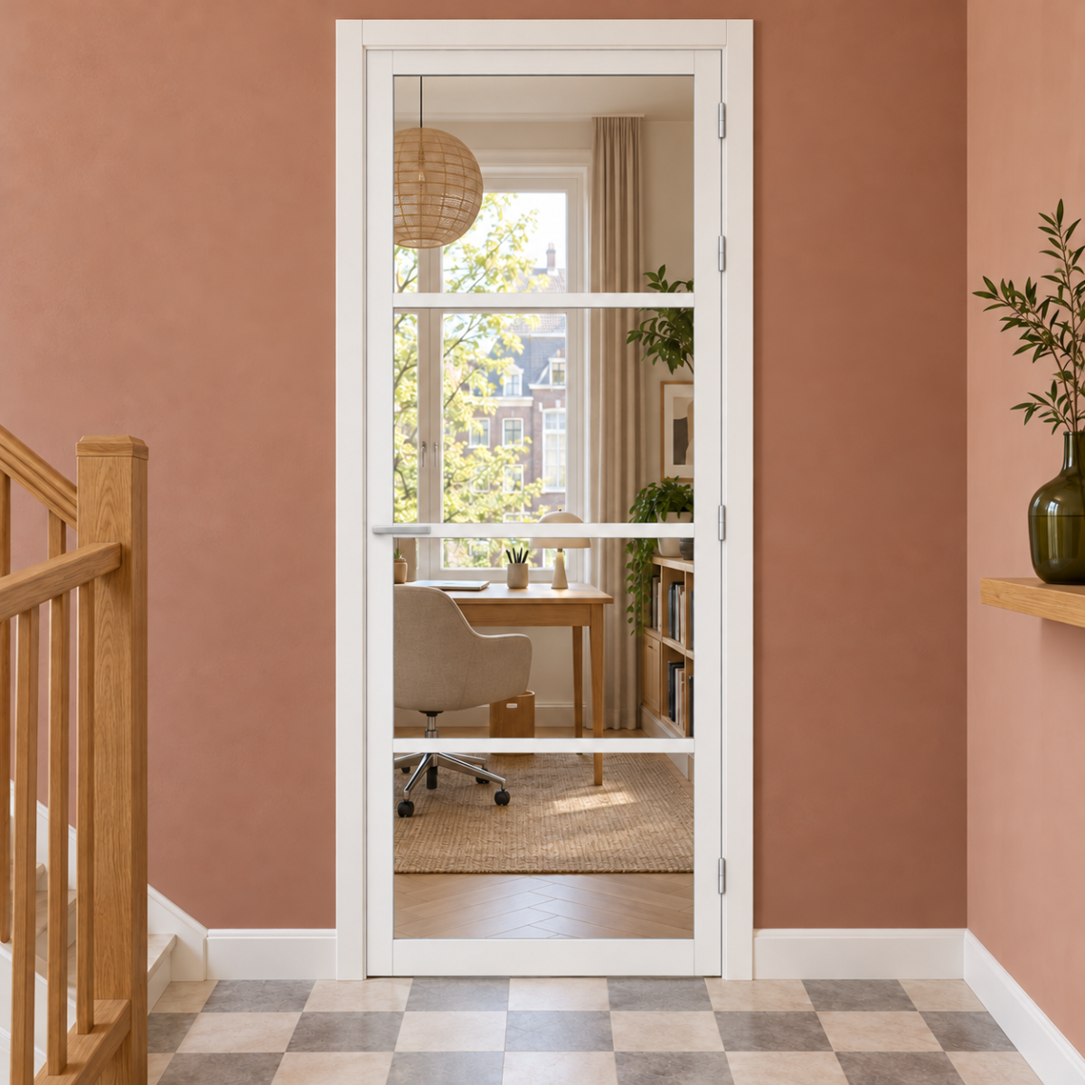 Binnendeur Skantrae SSL 4404 nevel glas (25mm roede) Gegrond — foto 2